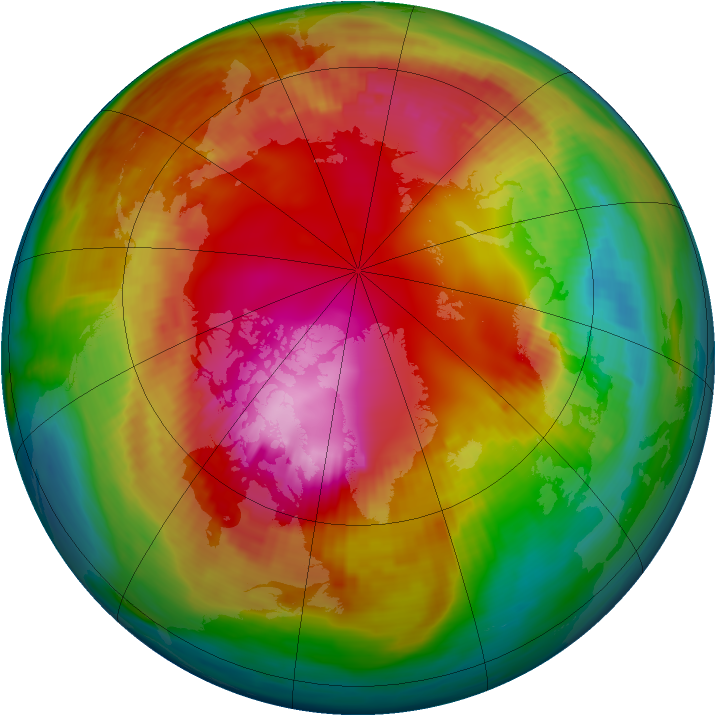 Arctic ozone map for 07 February 1987